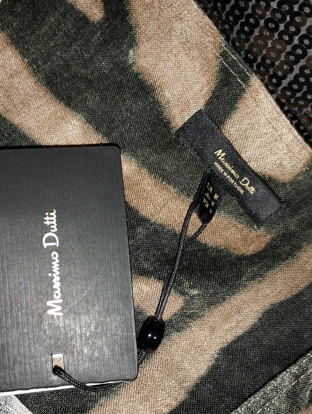 Massimo Dutti 100% Linen Zebra Print Dress. Black And Brown. New With Tags. M - Picture 8 of 10